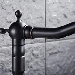 Rea Robinet Salle De Bain Mitigeur Lavabo Haut Retro Noir Monocommande