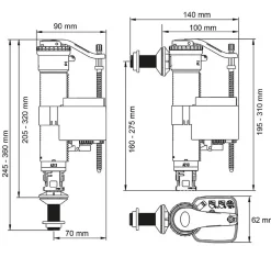 Dubourgel Robinet universel SX télescopique - Raccord diam : 3/8"