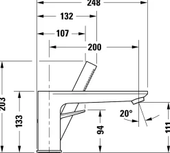 Duravit Robinetterie de baignoire à 3 trous : Robinet, Levier et Douchette à main - Chrome - 24x24,8x20,3cm - Wave* Robinet De Baignoire