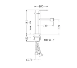 Bernstein Robinetterie pour bidet 1238C - adaptée à nos bidets suspendus - Laiton chromé