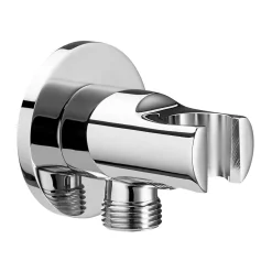 Roca Coude mural et support douchette d'arrivée d'eau pour raccordement flexible de douche, Chromé* Pommeau De Douche, Flexible Et Barre De Douche