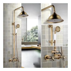 Rousseau Colonne de douche avec robinet melangeur Retro - Vieux-bronze