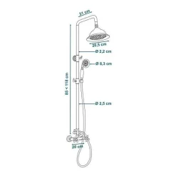 Rousseau Colonne de douche avec robinet melangeur Retro - Vieux-bronze