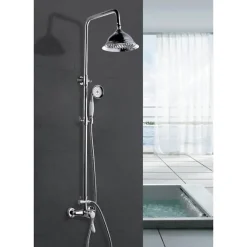 Rousseau Colonne de douche avec robinet mitigeur mécanique Retro - Chromé* Colonne De Douche Thermostatique