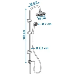 Rousseau Colonne de douche sans robinet Sonora