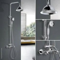 Rousseau Colonne de douche avec robinet mélangeur Retro - Chrome* Colonne De Douche Thermostatique