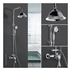Rousseau Colonne de douche avec robinet mitigeur mecanique Retro - Chrome* Colonne De Douche Mécanique