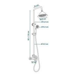 Rousseau Colonne de douche avec robinet mitigeur mecanique Retro - Chrome* Colonne De Douche Mécanique