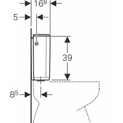 Geberit Réservoir double touche NF alimentation latérale blanc - - 128.317.11.5