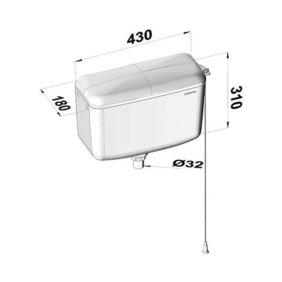 Clara Réservoir WC - DZ 500 - - Haut* Chasse D'Eau
