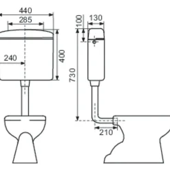 Regiplast Réservoir WC - REGI SUPER - - Simple débit - Semi-bas - Interrompable