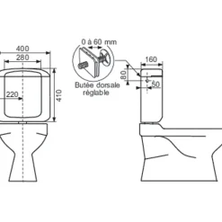 Regiplast Réservoir WC - REGILUX - - Simple débit - Bas