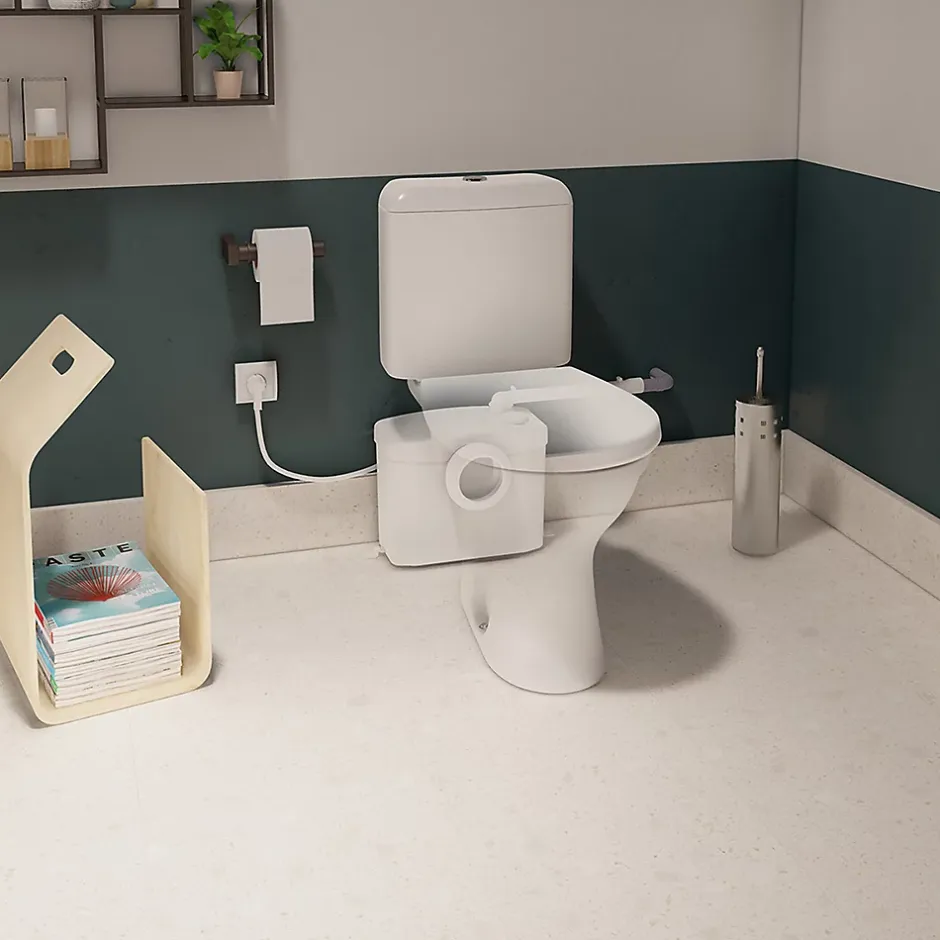 SFA Sanibroyeur WC puissance 400 W sortie horizontale l.360 x P.165 x H.263 mm