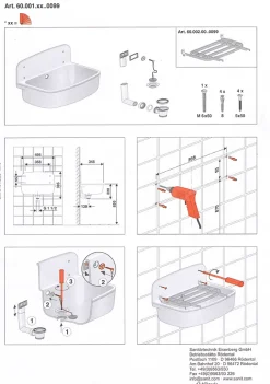 Nicoll Sanit (Groupe /Aliaxis) Poste d eau pour fixation murale, blanc (60001010099)* Lavabo