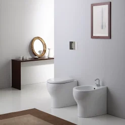 Kiamami Valentina Sanitaires De Salle De Bain Au Sol Avec Design Moderne Et Vidange Décalée - Soave* Wc À Poser