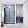 Swiss Aqua Technologies SAT PROJECT Porte de douche 140x185cm coulissante avec profilé noir mat (SATPROMUD140CT)