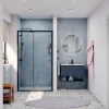 Swiss Aqua Technologies SAT PROJECT Porte de douche 120x185cm coulissante avec profilé noir mat (SATPROMUD120CT)* Porte De Douche