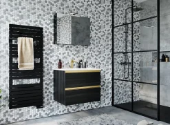 Sauter Sèche serviette électrique Asama II noir + soufflerie 1750W