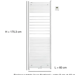 Acova Sèche serviette mixte électrique 300W / eau chaude 946W Angora* Sèche-Serviettes Mixte