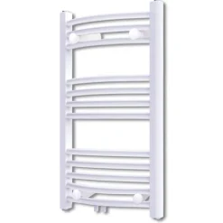 Vidaxl Sèche Serviettes Chauffage Central Incurvé 500x764mm + Connecteurs