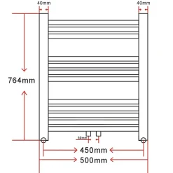 Vidaxl Sèche Serviettes Chauffage Central Incurvé 500x764mm + Connecteurs