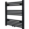 Vidaxl Sèche serviettes eau chaude à rails droits noir 600x764 mm* Sèche-Serviettes Eau Chaude