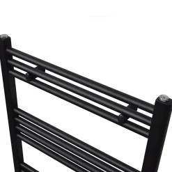 Vidaxl Sèche serviettes eau chaude à rails droits noir 600x764 mm* Sèche-Serviettes Eau Chaude