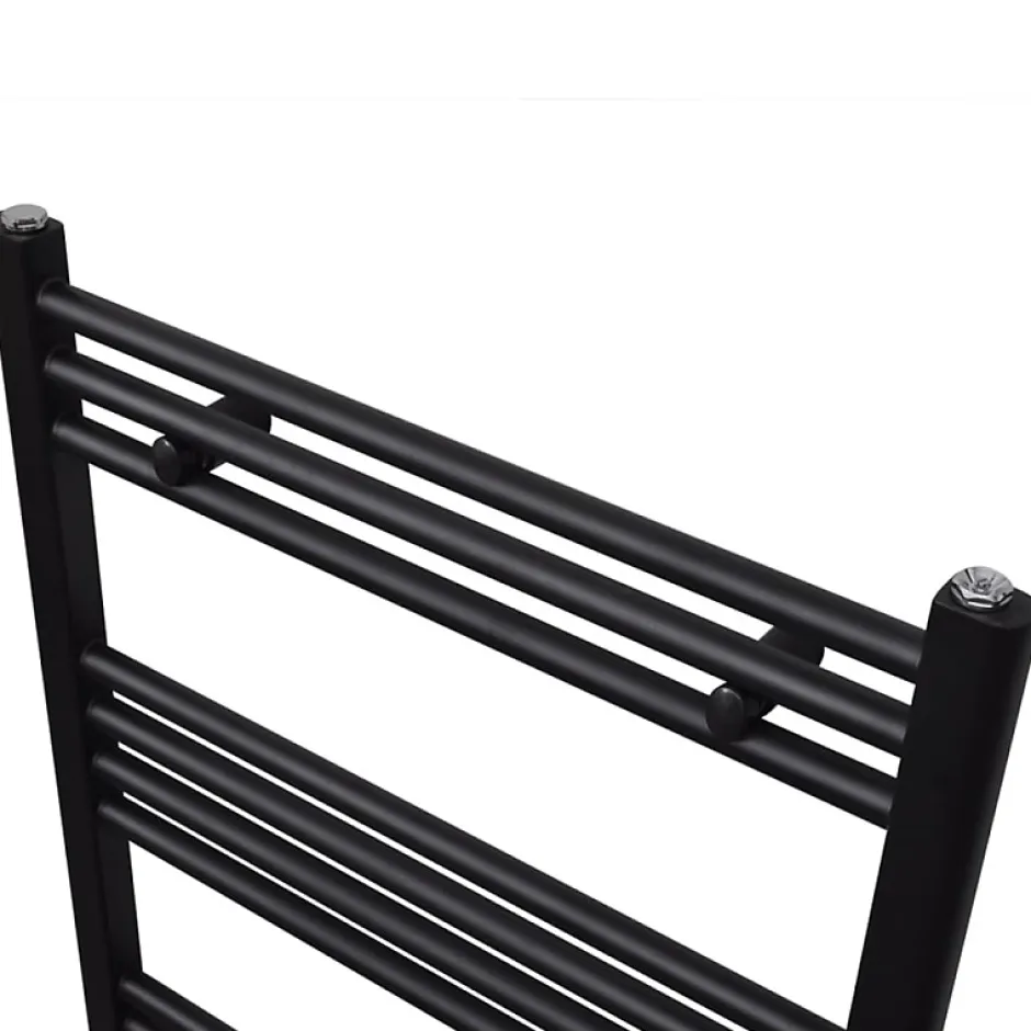 Vidaxl Sèche serviettes eau chaude à rails droits noir 600x764 mm* Sèche-Serviettes Eau Chaude
