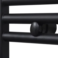 Vidaxl Sèche serviettes eau chaude à rails droits noir 600x764 mm* Sèche-Serviettes Eau Chaude