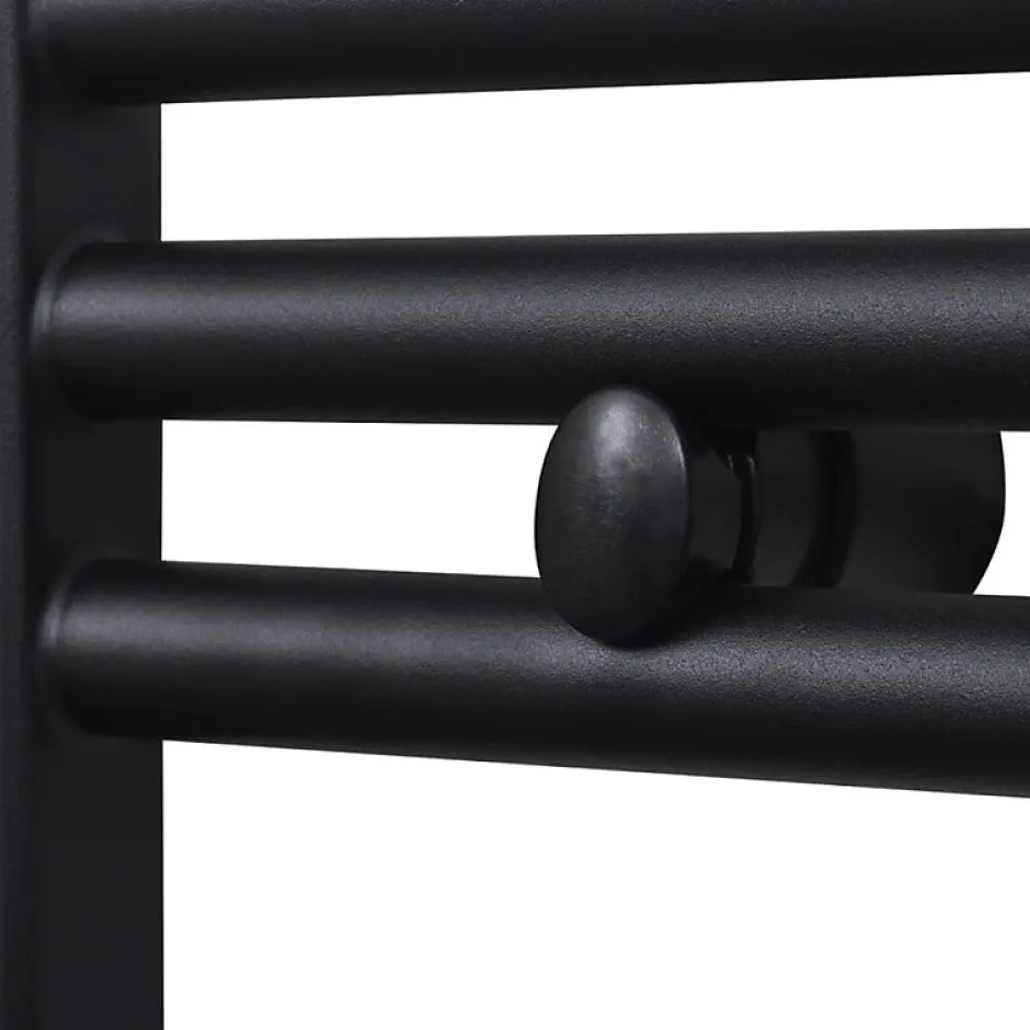 Vidaxl Sèche serviettes eau chaude à rails droits noir 600x764 mm* Sèche-Serviettes Eau Chaude