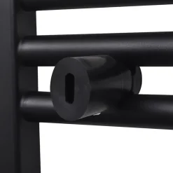 Vidaxl Sèche serviettes eau chaude à rails droits noir 600x764 mm* Sèche-Serviettes Eau Chaude