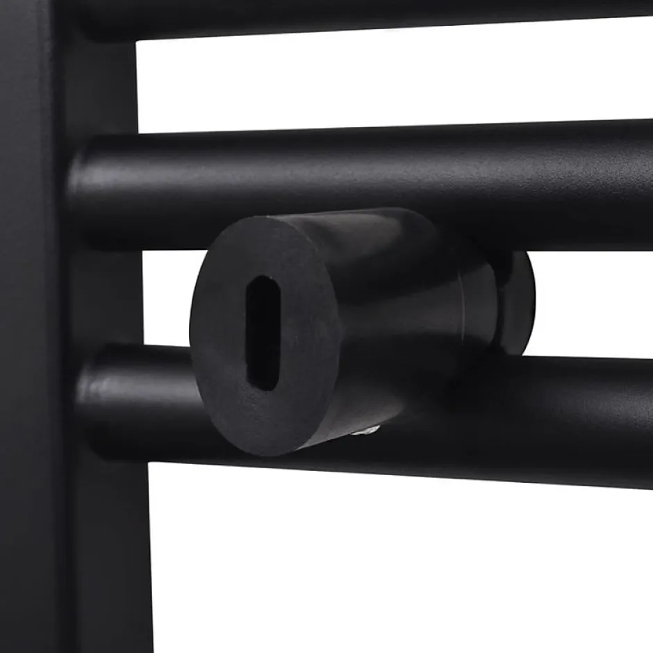 Vidaxl Sèche serviettes eau chaude à rails droits noir 600x764 mm* Sèche-Serviettes Eau Chaude