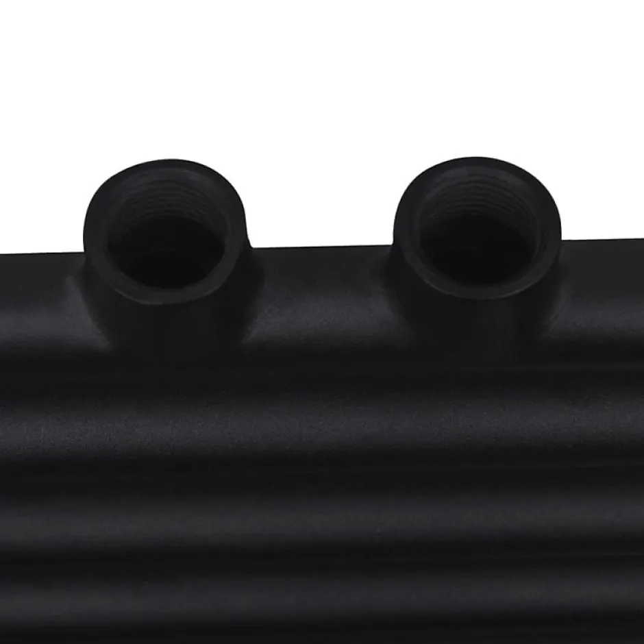 Vidaxl Sèche serviettes eau chaude à rails droits noir 600x764 mm* Sèche-Serviettes Eau Chaude