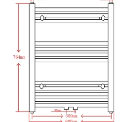 Vidaxl Sèche serviettes eau chaude à rails droits noir 600x764 mm* Sèche-Serviettes Eau Chaude