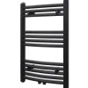 Vidaxl Sèche serviettes eau chaude à rails incurvés noir 500 x 764 mm