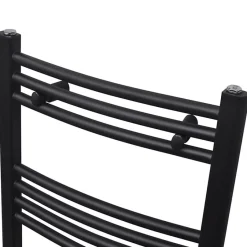 Vidaxl Sèche serviettes eau chaude à rails incurvés noir 500 x 764 mm