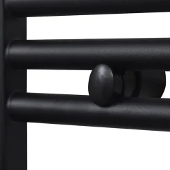 Vidaxl Sèche serviettes eau chaude à rails incurvés noir 500 x 764 mm