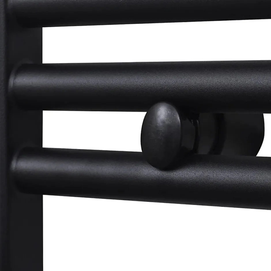 Vidaxl Sèche serviettes eau chaude à rails incurvés noir 500 x 764 mm
