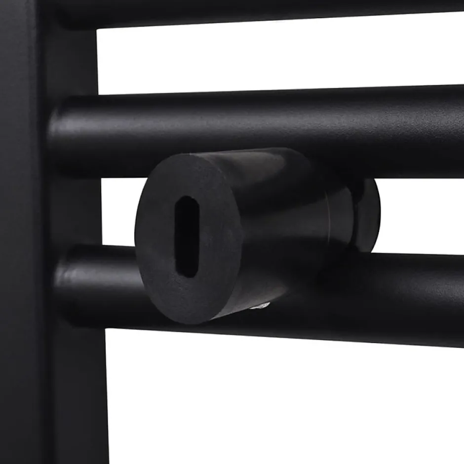 Vidaxl Sèche serviettes eau chaude à rails incurvés noir 500 x 764 mm