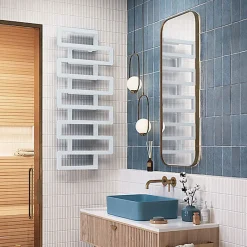 Matisere Sèche-serviette eau chaude blanc de 655mm de haut et 400mm de large - 316 Watt - BOO655/400ZXB* Sèche-Serviettes Eau Chaude