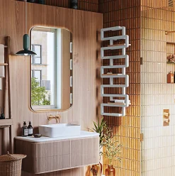 Matisere Sèche-serviette eau chaude blanc de 655mm de haut et 400mm de large - 316 Watt - BOO655/400ZXB* Sèche-Serviettes Eau Chaude