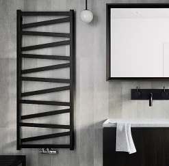 Matisere Sèche-serviette eau chaude noir de 510mm de haut et 400mm de large - 163 Watt - VIP510/400ZXN* Sèche-Serviettes Eau Chaude
