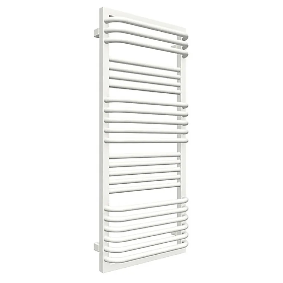 Matisere Sèche-serviette eau chaude blanc de 1240mm de haut et 450mm de large - 669 Watt - POC1240/450SXB* Sèche-Serviettes Eau Chaude