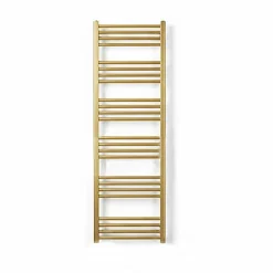 Matisere Sèche-serviette eau chaude doré de 1380mm de haut et 600mm de large - 683 Watt - FIO1380/600SXBRA