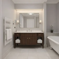 Matisere Sèche-serviette eau chaude blanc de 900mm de haut et 600mm de large - 451 Watt - FIO900/600SXB* Sèche-Serviettes Eau Chaude