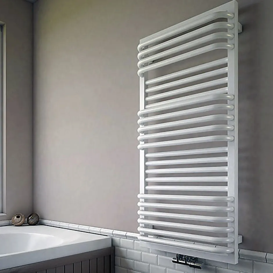 Matisere Sèche-serviette eau chaude blanc de 1240mm de haut et 500mm de large - 744 Watt - POC1240/500ZXB