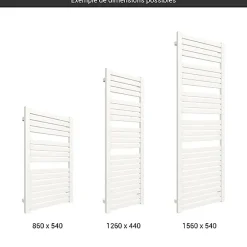 Matisere Sèche-serviette eau chaude blanc de 1260mm de haut et 540mm de large - 605 Watt - MAN1260/540SXB* Sèche-Serviettes Eau Chaude