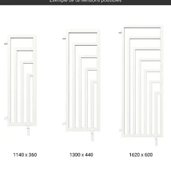 Matisere Sèche-serviette eau chaude blanc de 1140mm de haut et 360mm de large - 421 Watt - ANG1140/360DWYLB