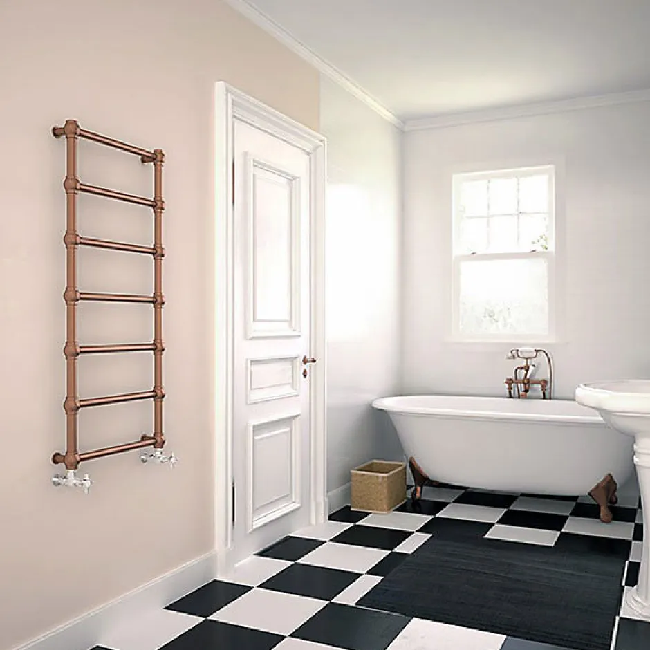 Matisere Sèche-serviette eau chaude cuivre de 1170mm de haut et 504mm de large - 210 Watt - RET1170/504SXCOP