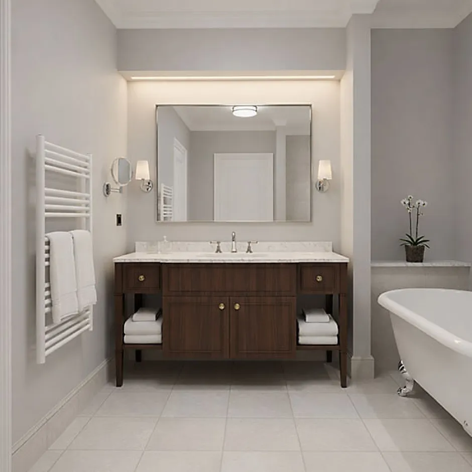 Matisere Sèche-serviette eau chaude blanc de 660mm de haut et 430mm de large - 255 Watt - FIO660/430ZXB* Sèche-Serviettes Eau Chaude